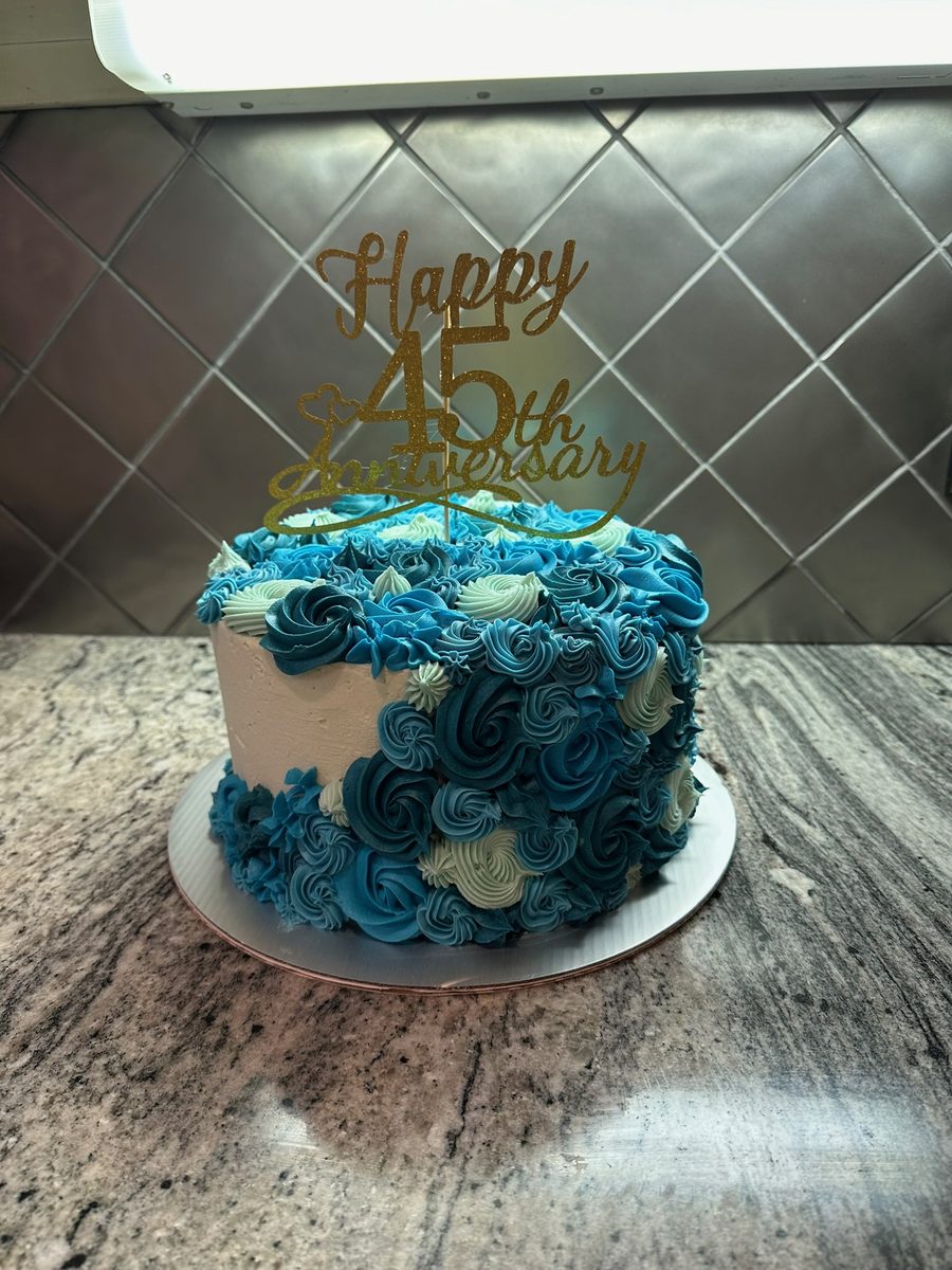 45th anniversary rosette cake