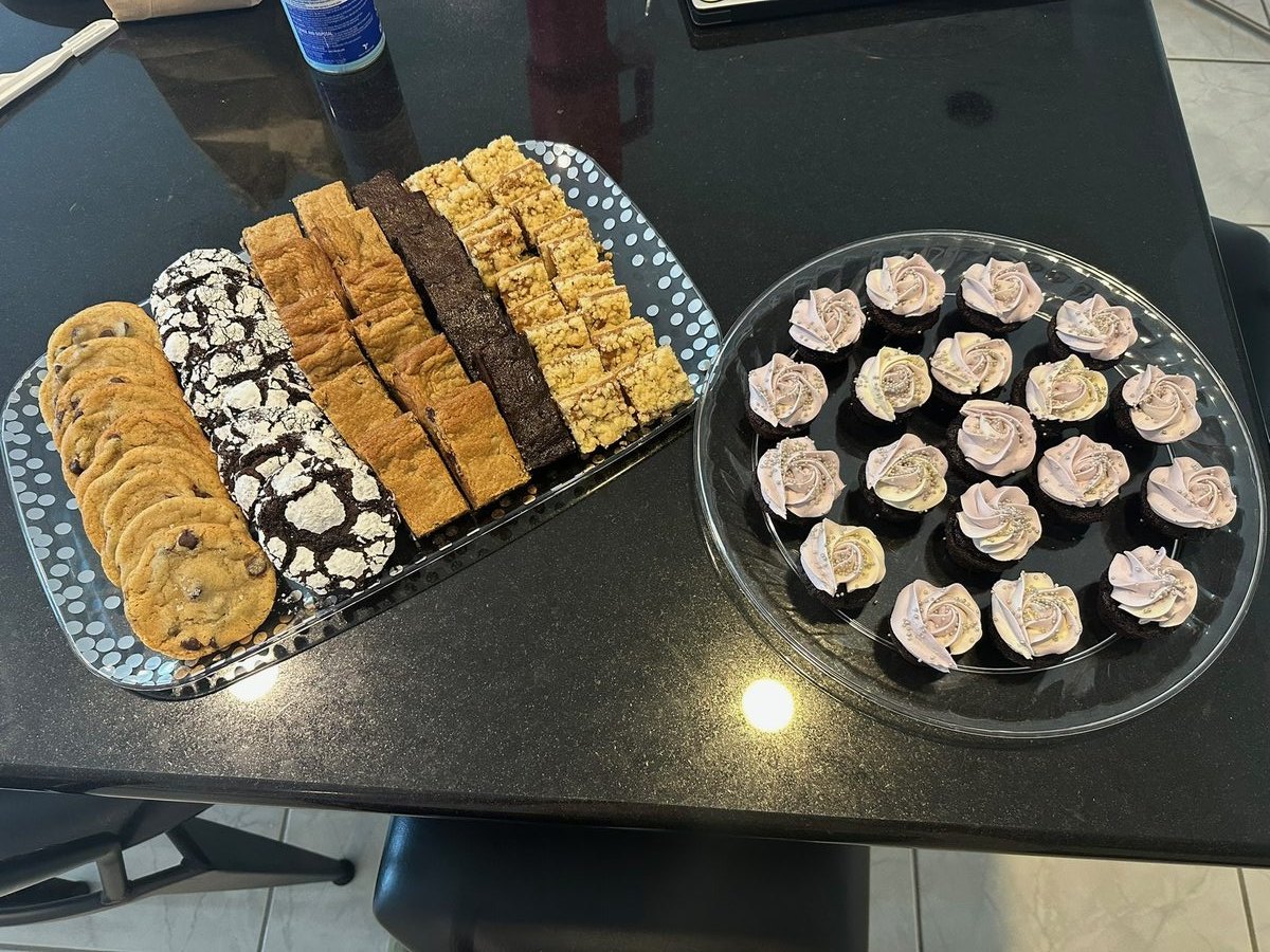 Assorted dessert platter arranged for an event